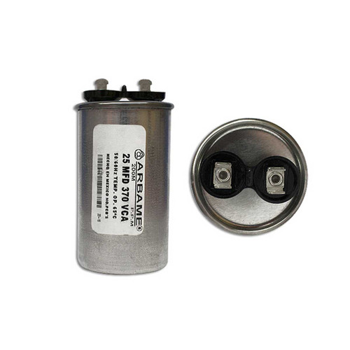 CAPACITOR TRABAJO 25 MF REDONDO ALUMINIO 370VCA