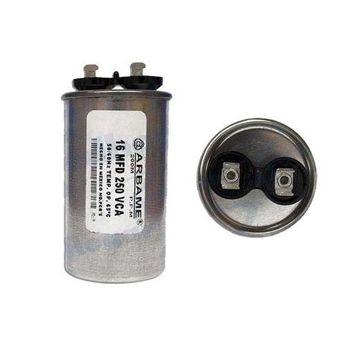CAPACITOR TRABAJO 16 MF REDONDO ALUMINIO 250 VCA CAPACITOR TRABAJO 16 MF REDONDO ALUMINIO 250 VCA