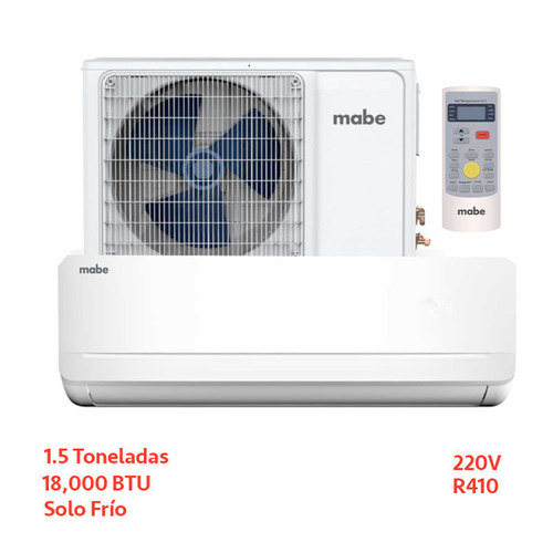 Minisplit 1.5 Ton 220V Solo Frio Blanco con Display 18000 BTU Mabe | MMT18HDBWCAAXME8
