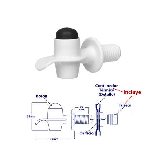 LLAVE BLANCA BOTON NEGRO TERMOS