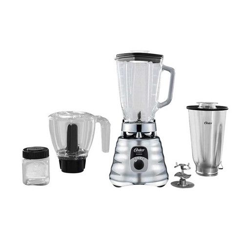 LICUADORA CLASICA CROMADA OSTER VASO DE VIDRIO 1.25LTS 3 VEL CON ACCESORIOS 700 WATTS LICUADORA CLASICA CROMADA OSTER VASO DE VIDRIO 1.25LTS 3 VEL CON ACCESORIOS 700 WATTS
