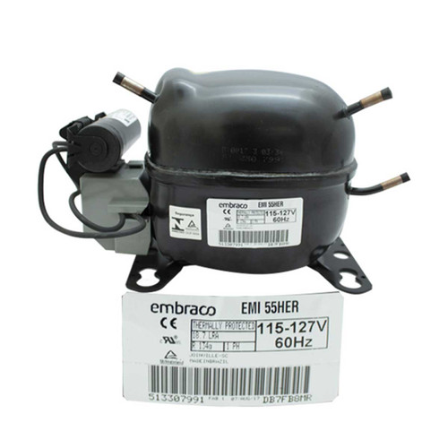 COMPRESOR 1/6 HP R134A 115-127V  BAJA PRESION DE RETORNO 550BTU EMBRACO EM55HNX-115 USAR EM3D50HLT