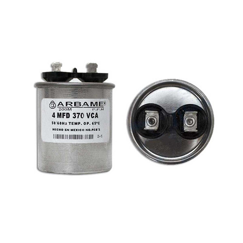CAPACITOR TRABAJO 4 MF REDONDO ALUMINIO 370 VAC 4.4 CM D/DIAMETRO