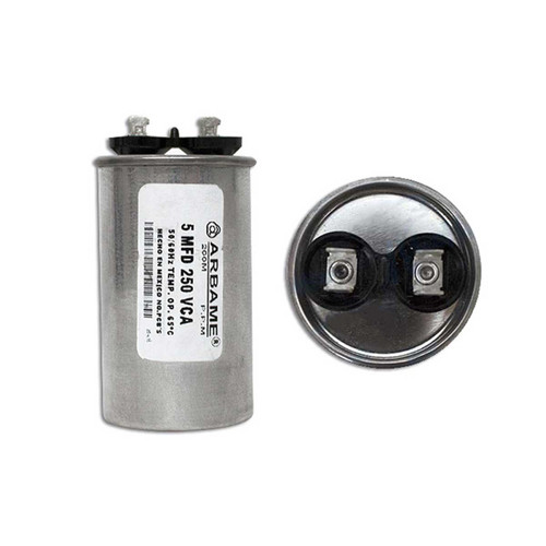 CAPACITOR TRABAJO 5 MF REDONDO ALUMINIO  250 VAC 4.4 CM D/DIAMETRO