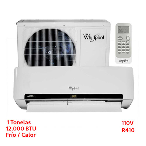 MINISPLIT 1 TON (110V) FRÍO/CALOR  BLANCO WHIRLPOOL MISMO WA2043Q WA2046Q USAR SWA2048