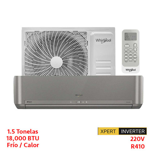 MINISPLIT INVERTER 1.5 TON. 220v FRIO /CALOR PLATA WHIRLPOOL SWA6175D SWA6167Q MINISPLIT INVERTER 1.5 TON. 220v FRIO /CALOR PLATA WHIRLPOOL SWA6175D SWA6167Q
