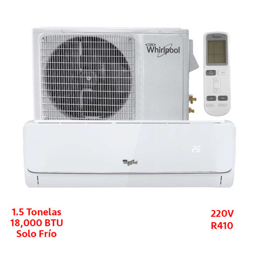 MINISPLIT 1.5 TON 220V SOLO FRIO BLANCO WHIRLPOOL SUST WA3123Q, WA3125Q MINISPLIT 1.5 TON 220V SOLO FRIO BLANCO WHIRLPOOL SUST WA3123Q, WA3125Q