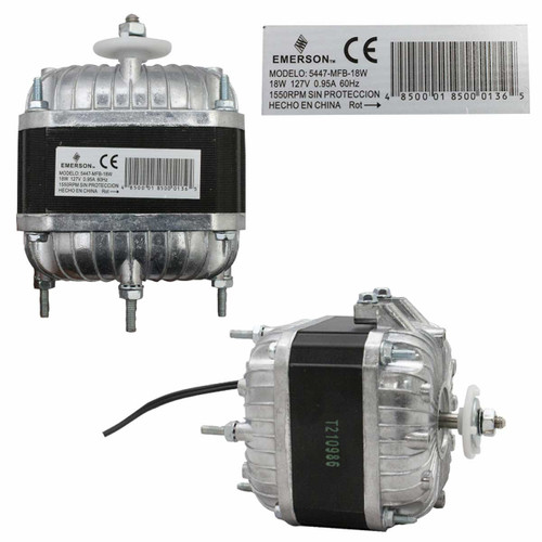 MOTOR 1/40 CERRADO EMERSON VENCAR C/BALERO 18W 127V 60HZ 1550RPM