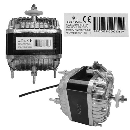 MOTOR 1/40 CERRADO EMERSON VENCAR C/BALERO 18W 220V 60HZ 1550RPM
