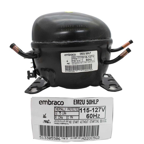 COMPRESOR 1/6 134a 115/127v 60Hz BAJO CONSUMO EMBRACO EMI55HER EM55HNX-115 usar EM3D50HLT