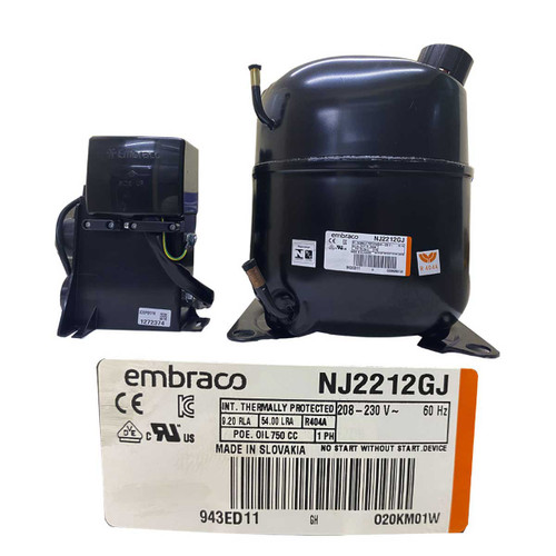 COMPRESOR 1 1/2 HP R404a  208-230v 60 Hz  BAJA PRESION DE RETORNO EMBRACO.