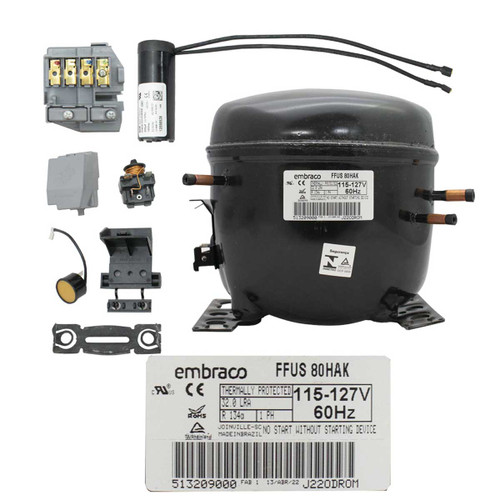 COMPRESOR 1/4 R134a 115-127V 60Hz BAJA/MEDIA PRESION DE RETORNO EMBRACO USAR EZS70HLP