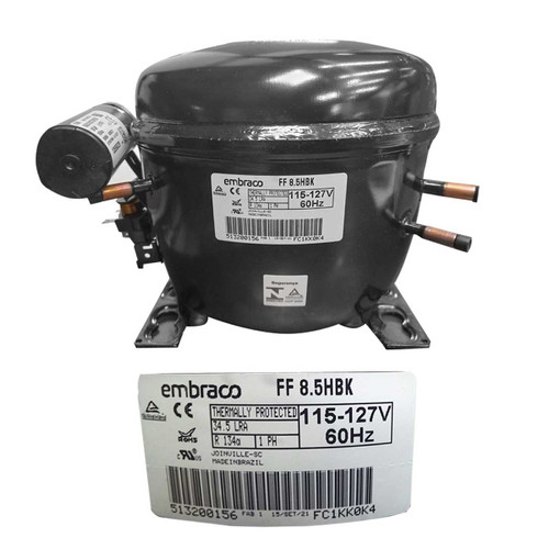 COMPRESOR 1/4 HP  R134a 115-127V 60HZ BAJA/MEDIA PRESION DE OPERACION DE RETORNO EMBRACO