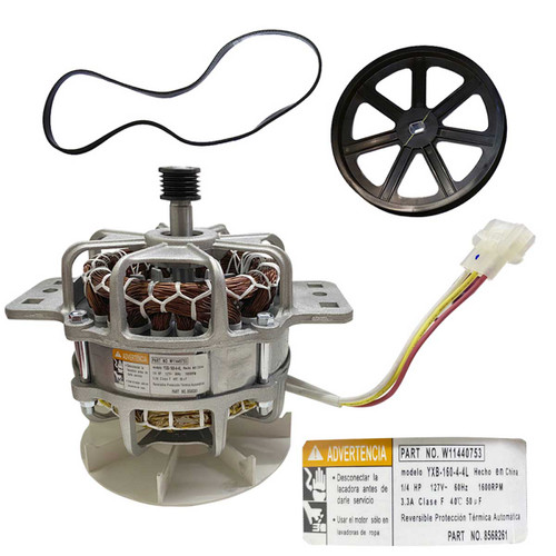 KIT MOTOR C/POLEA Y BANDA MISMO W10316743 W10731739 W11440753