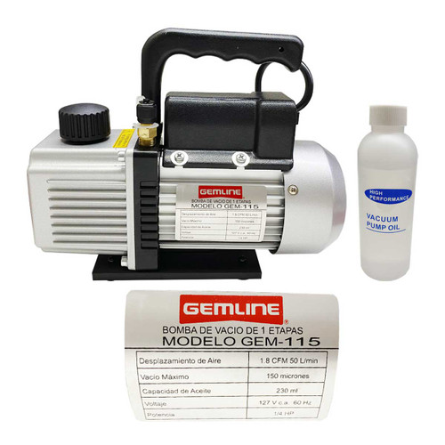 BOMBA VACIO 1/4 HP 1 ETAPA GEM-115 usar RPVPC4SU