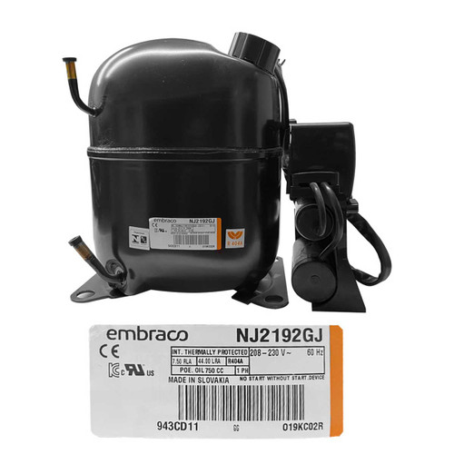 COMPRESOR 1 1/4 HP R404a 208-230 V-60 HZ LBP BAJA PRESION de retorno EMBRACO idem NJ2192GK-208