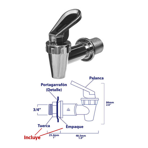 LLAVE DESPACHADOR AGUA CROMADA 3/4 A (3231-2)