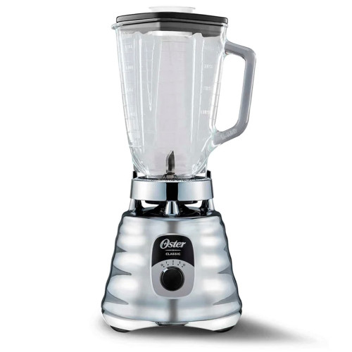 LICUADORA CLASICA CROMADA OSTER VASO DE VIDRIO 1.25LTS 3 VEL 700 WATTS PERILLA CROMADA 2114081 (BLST4655-013)