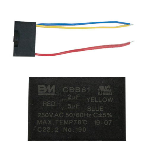 CAPACITOR 2.5 MF 250  VCA CUAD CON ANCLA TRABAJO CONTINUO. (CAP2.5MF250)