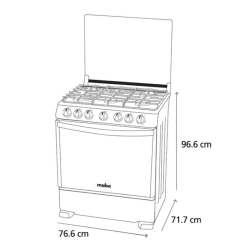 ESTUFA GAS 76 CM MABE INX (DEM7673CFIX4)