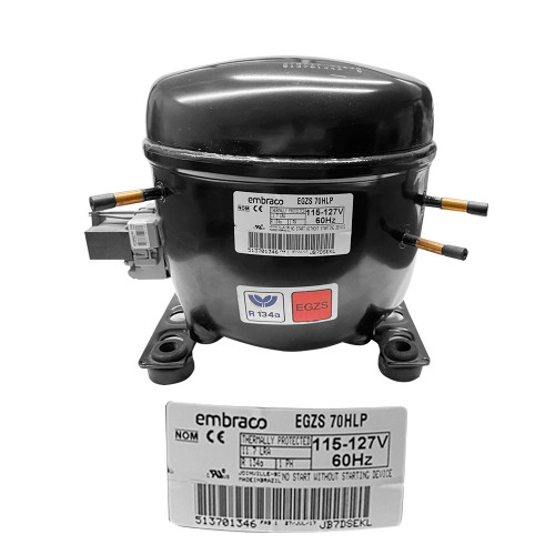 COMPRESOR 1/4 LHP R134a 115V 60H EMBRACO EGZS70HLP EM2Z60HLT EMYS60HEP EGAS70HLR EGD60HL EM3Z80HLT (EGZ70HLP)