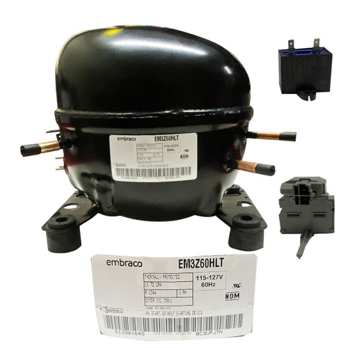 COMPRESOR 1/5 1/4L R134A 127V 60 HZ ALTA EFICIENCIA COMPATIBLE CON EMYS60HEP EGD60HLC W10645123 W104 (EM3Z60HLT)