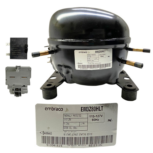 COMPRESOR 1/4P 1/3L 134A EMBRACO ALTA EFIC 127V60HZ EGAS80HLR EGYS90HLP EGZ70HLP EGAS70HLP EMYS70HEP (EM3Z80HLT)