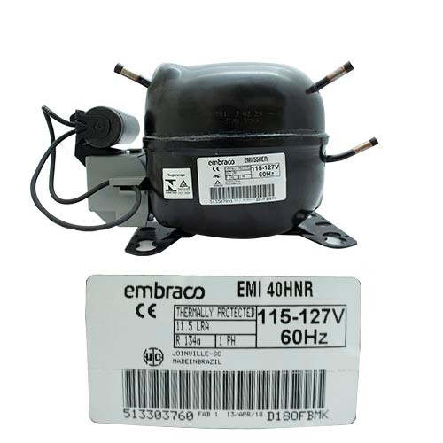 COMPRESOR 1/8 HP R134A 115-127v /60HZ 4EMI40HNR BAJA PRESIO DE RETORNO EMBRACO EMIE40HJP (EMI40HNR)