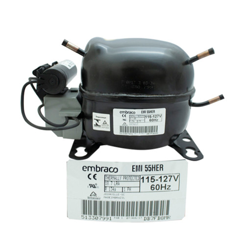 COMPRESOR 1/6 HP R134A 115-127V  BAJA PRESION DE RETORNO 550BTU EMBRACO EM55HNX-115 USAR EM3D50HLT (EMI55HER) COMPRESOR 1/6 HP R134A 115-127V  BAJA PRESION DE RETORNO 550BTU EMBRACO EM55HNX-115 USAR EM3D50HLT (EMI55HER)