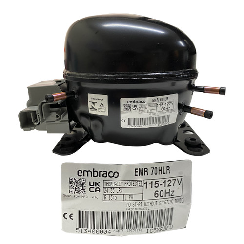 COMPRESOR 1/5+ 1/4  R/DOM/COMERCIAL 134a 115v 60Hz   EMBRACO w910010024 NF7.3FX.2 EGYS70HLP EGX70HLC (EMR70HLR)