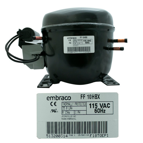 COMPRESOR 1/4+ R134a 115-127V 60HZ ALTA/MEDIO/BAJA PRESION DE OPERACION DE RETORNO EMBRACO (FF10HBX-115)