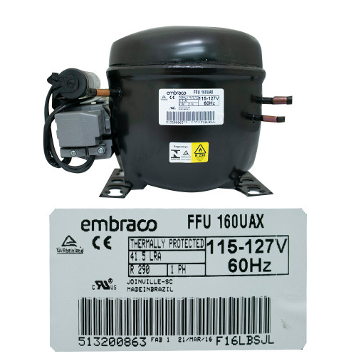 COMPRESOR 1/2  R290 115-127 V-60 HZ BAJA/MEDIA PRESION DE OPERACION DE RETORNO EMBRACO (FFU160UAX-115)