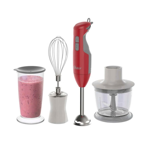 BATIDORA DE INMERSION OSTER ROJA CON ACCESORIOS BATIDOR, PICADOR Y VASO (FPSTHB2615R-013)