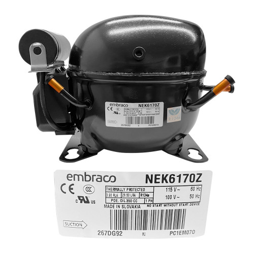 COMPRESOR 1/4 R134a 115-127 V-60 HZ ALTA PRESION DE RETORNO EMBRACO (NEK6170Z)