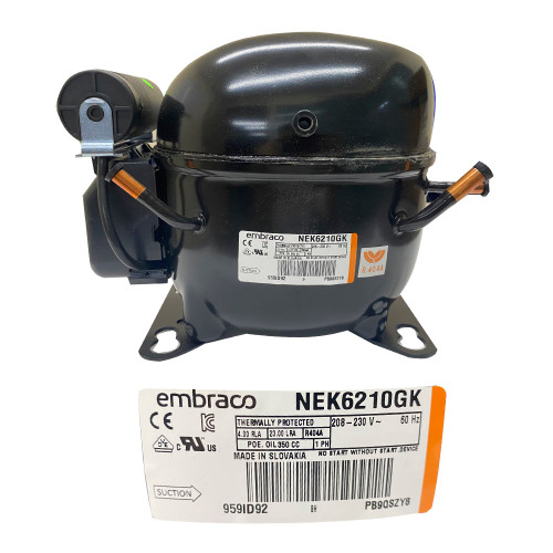 COMPRESOR 1/2  R404a 208-230V 60HZ MEDIA PRESION DE OPERACION DE RETORNO EMBRACO (NEK6210GK-208)