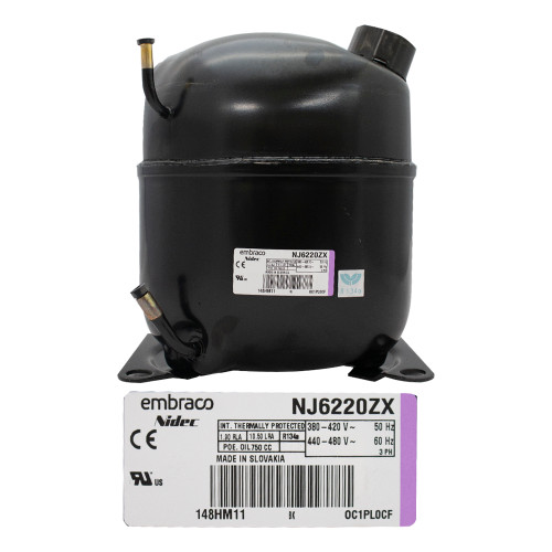 COMPRESOR 1 HP R134a 380-420 / 440-480V 60HZ ALTA PRESION DE OPERACION DE RETORNO EMBRACO (NJ6220ZX)