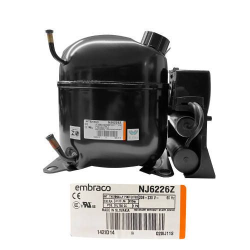 COMPRESOR 1 1/4 HP R134a  208-230v 60 Hz  MEDIA/ALTA PRESION DE RETORNO EMBRACO. (NJ6226Z-208)