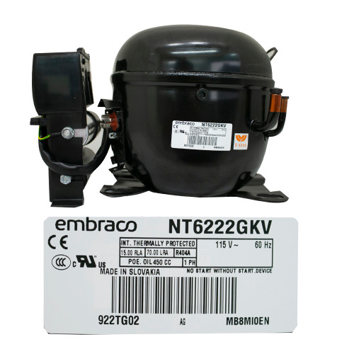 COMPRESOR 1  R404a 115-127 V-60 HZ MEDIA PRESION DE OPERACION DE RETORNO EMBRACO (NT6222GKV-115)