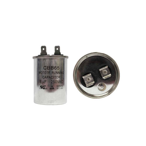 CAPACITOR TRABAJO 8 MF REDONDO ALUMINIO 250 VAC 4 cm (dia) (RP0825)