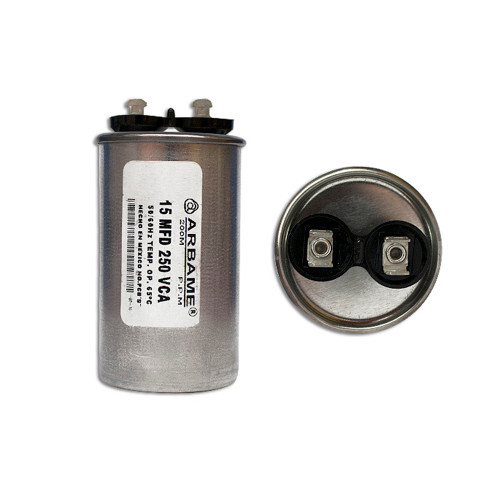 CAPACITOR TRABAJO 15 MF  REDONDO ALUMINIO 250 VCA (RP1525R)