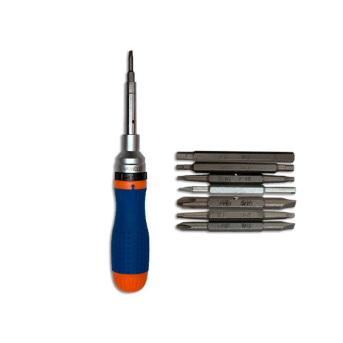 DESARMADOR 20 EN 1 MULTI CON SACA PIVOTES DE VALVULA UNIWELD (RP20N1RSD)