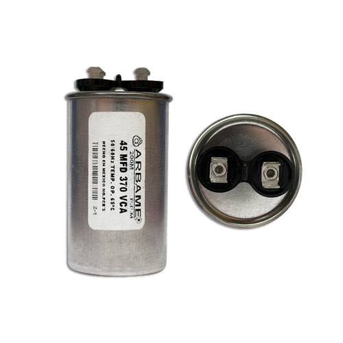 CAPACITOR TRABAJO 45 MF REDONDO ALUMINIO  370 VCA (RP4537R)