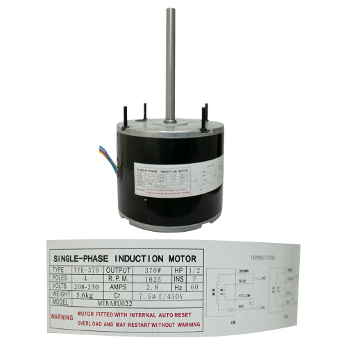 MOTOR CONDENSADOR 1/2HP 1625RPM 2.8AMP 208-230V 7.5uF (RPM121625RPM)