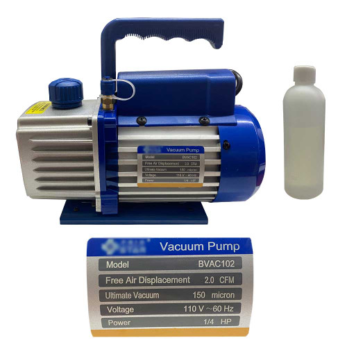 BOMBA VACIO 1/4 HP 1 ETAPA 2.0 CFM 3400 RPM usar RPVPC4SU (RPPVAC1E2.0CFM)