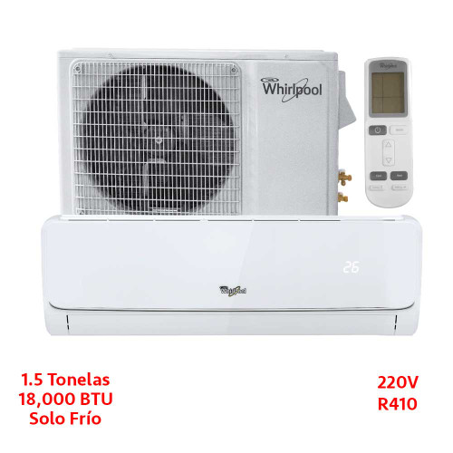 MINISPLIT 1.5 TON 220V FRIO/CALOR  BLANCO R410 WHIRLPOOL SUST WA4123Q, WA4125Q (SWA4128Q)
