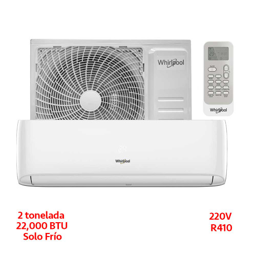 MINISPLIT INVERTER 2 TON.  220V 18 SEER SOLO FRIO BLANCO WHIRLPOOL swa6267q (SWA5259Q)