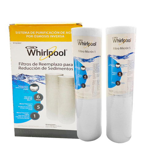 FILTRO REEMPLAZO 2 PZAS 5 Y 10 MICRONES CAPACIDAD ESTANDAR P/OSMOSIS ,  WK3901Q (W10209827)