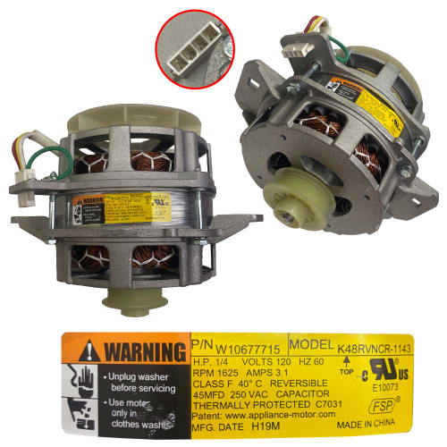 MOTOR  CON POLEA RANURADA 1/4 HP VMW MOTOR  CON POLEA RANURADA   W10416664, W10416660, WPW10416664, (W10677715)