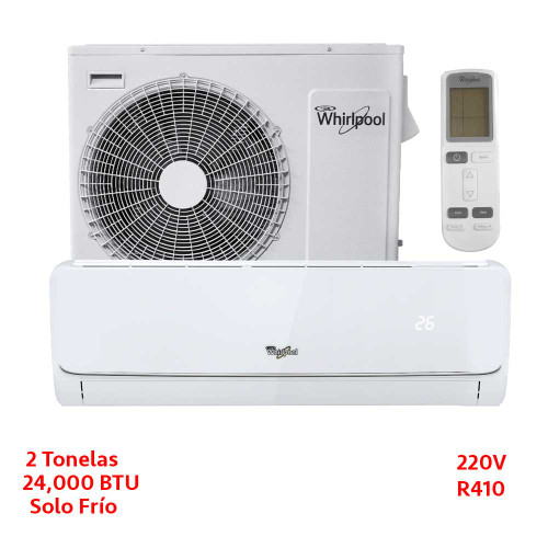 MINISPLIT 2 TON 220V  SOLO FRIO BLANCO WHIRLPOOL SUST WA3223Q WA4225Q (WA3226Q)