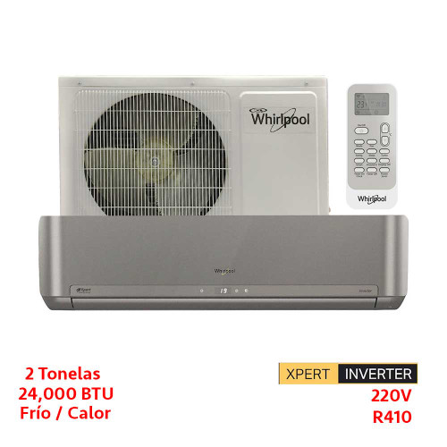 MINISPLIT INVERTER 2 TON  (220v) FRIO/CALOR PLATA  BLANCO WHIRLPOOL  SWA6267D (WA6267D)